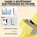 Ensemble Bistrot de Jardin 3 Pièces Table et 2 Chaises Pliantes à Lattes Double Protection Antirouille Jaune