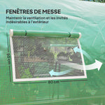 Serre de jardin tunnel serres tunnel 18 m² 8 fenêtres 2 portes articulées toile PE structure en fer galvanisé vert