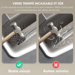 Miroir salle de bain LED bluetooth 70 x 90 cm interrupteur tactile lumière réglable 3 couleurs anti-buée mémoire argent