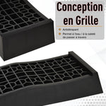 Ensemble de 2 rampes pour voiture véhicule utilitaire rampe de chargement lourde 3T caravane camping-car dim. 70L x 19,5l x 7,8H cm PP noir