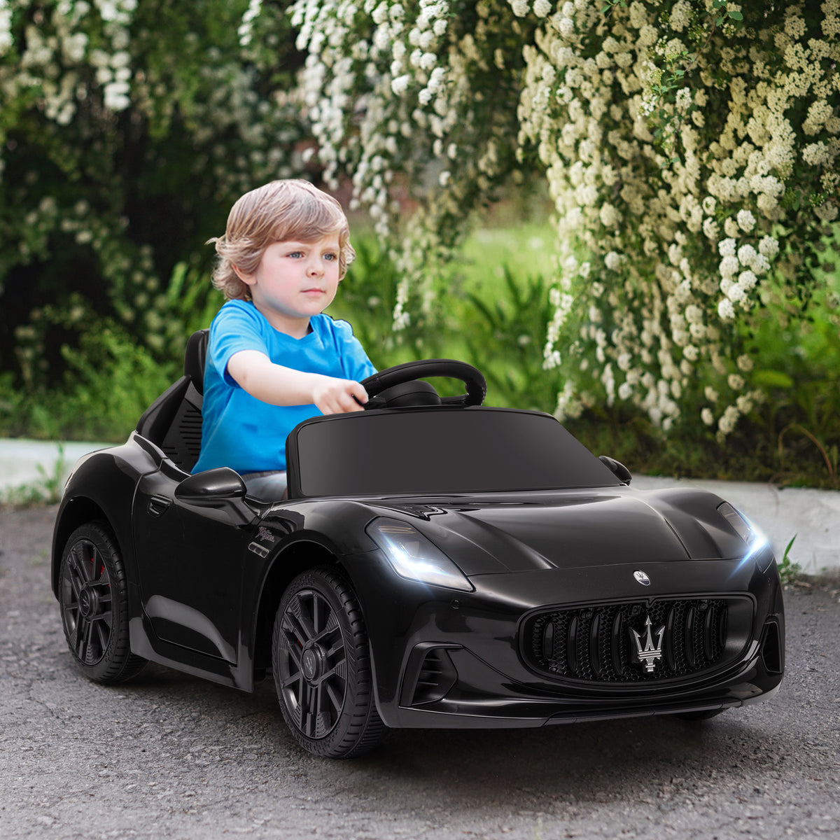Maserati Gran Turismo Folgore lizenziertes Elektroauto für Kinder, 12V mit Fernbedienung, für 3 bis 5 Jahre, schwarz