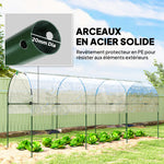 Serre de jardin serre à tomates 4 arceaux en acier bâche en PVC 4 x 1,2 x 1,7 m vert