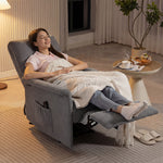 Sillón de masaje reclinable, sillón de relax, respaldo ajustable, asiento amplio, reposapiés, 69x84x99cm, gris
