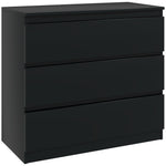Commode 3 tiroirs, Meuble de rangement épuré pour chambre, intérieur, 80l x 39P x 73H cm