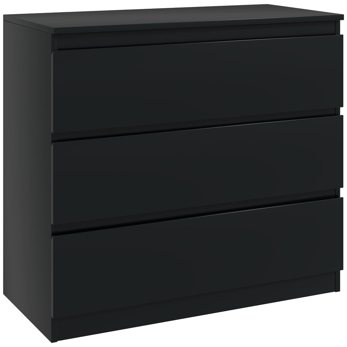 Commode 3 tiroirs, Meuble de rangement épuré pour chambre, intérieur, 80l x 39P x 73H cm