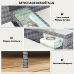 Banc de Jardin en résine tressée 2 Places avec Table et Coussins - 135 x 64 x 81 cm - pour Balcon et Terrasse Noir