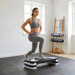 Stepper Fitness Aérobic hauteur réglable 10/15/20 cm surface antidérapante 80 x 31 x 20 cm plastique noir gris