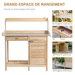 Table de rempotage table de jardinage avec 2 étagères, tiroir, placard, plateau tôle acier galvanisé avec