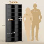 Rangements pour CD et DVD 18 compartiments capacité max. 640 CD/360 DVD 430 Blu-ray 78,5 x 24 x 175 cm noir