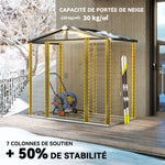 Abri de jardin 2,36 m², cabane de jardin exterieur en acier galvanisé facile à monter, 213x120x194cm chêne