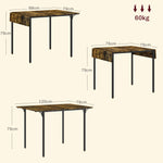 Table de salle à manger avec 2 rabats style industriel, extensible, table à abattant pour 2-4 personnes
