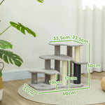 Arbre à chat tour à griffer hauteur de 50 cm avec plates-formes en peluche balles pour chat de moins de 5 kg gris clair