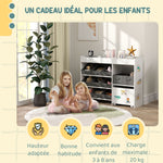 Étagère à jouets pour enfants étagère à livres 11 bacs de rangements en tissu non tissé 105 x 30 x 80 cm blanc