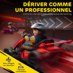 Kart électrique pour enfants moteur 2 x 150W batterie 24 V 120 x 76 x 53,5 cm rouge