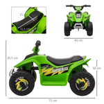 Quad électrique pour enfants 18-36 mois véhicule à batterie 6V avec marche avant et arrière 72 x 40 x 45,5 cm vert