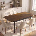 Tavolo da Pranzo Rettangolare Allungabile per 4-6 Persone, Tavolo da Cucina 130-160 cm con Angoli Arrotondati, Noce Chiaro