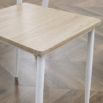 Ensemble table à manger carrée 3 pièces avec 2 chaises cuisine salle à manger plateau MDF châssis métal blanc