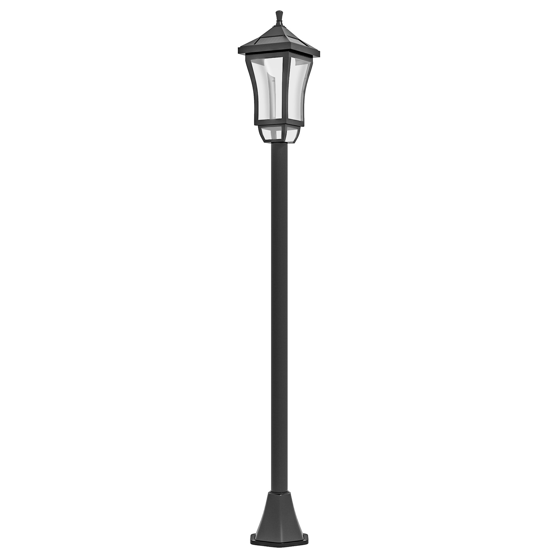 Luminaire extérieur lampadaire sur pied solaire lampadaire lanterne classique LED 30 Lm 15 x 15 x 127 cm noir