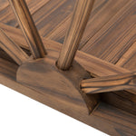 Pont de jardin en bois, avec balustrade à demi-roues charge max. 150 KG, 100 x 50 x 37 cm, marron
