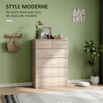 Commode 6 tiroirs meuble de rangement sans poignées design minimaliste 80 x 39 x 115 cm bois naturel