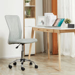 Chaise de Bureau Ergonomique, Fauteuil de Bureau, Hauteur Réglable, Piètement Chromé, Pivotant 360°, Revêtement Maille, Gris