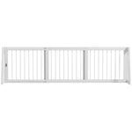 Cancelletto di sicurezza per cani, barriera protettiva a 3 pannelli, estensibile 71-190 cm, in legno - bianco