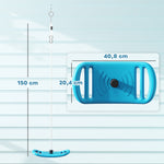 Balançoire enfant extérieur et intérieur avec corde réglable, mousqueton, charge max. 70 kg, bleu