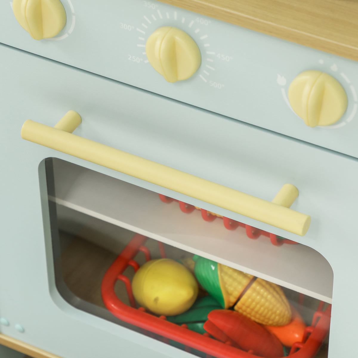 Kinderküche Spielküche aus Holz mit Mikrowelle Kinderherd ab 3 Jahren 72 x 33 x 85,2 cm blau