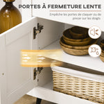 Buffet cuisine avec 2 tiroirs 3 portes et étagère réglable, pour cuisine, salle à manger, salon, 117 x 35 x 80 cm, blanc