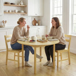 Lot de 2 chaises de salle à manger en bambou, chaises de cuisine sans accoudoirs avec assise à lattes, bois naturel