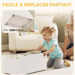 Meuble rangement enfant rangement jouets enfant 6 bacs amovibles et grand coffre à roulettes 100x30x80cm multicolore