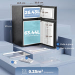Mini Frigorifero Congelatore 90 L, Piccolo Frigo Compatto Silenzioso, 2 Porte Reversibili, Termostato Regolabile, Nero