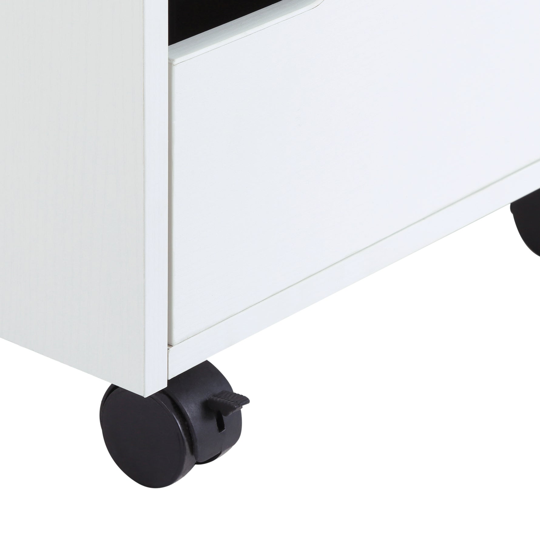 Caisson bureau mobile avec 3 tiroirs, meuble rangement bureau sur roulettes pour documents et imprimante, caisson de rangement compact pour travail ou chambre, 40x50x57,5cm, blanc