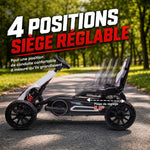 Kart électrique pour enfant 12V - Vitesse réglable 3-5km/h pour enfants de 3 à 8 ans - siège réglable - blanc