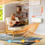 Chauffage mural en céramique 1000/2000W, radiateur électrique, ventilateur, thermostat, minuterie, 54x18,7x12,3cm, blanc