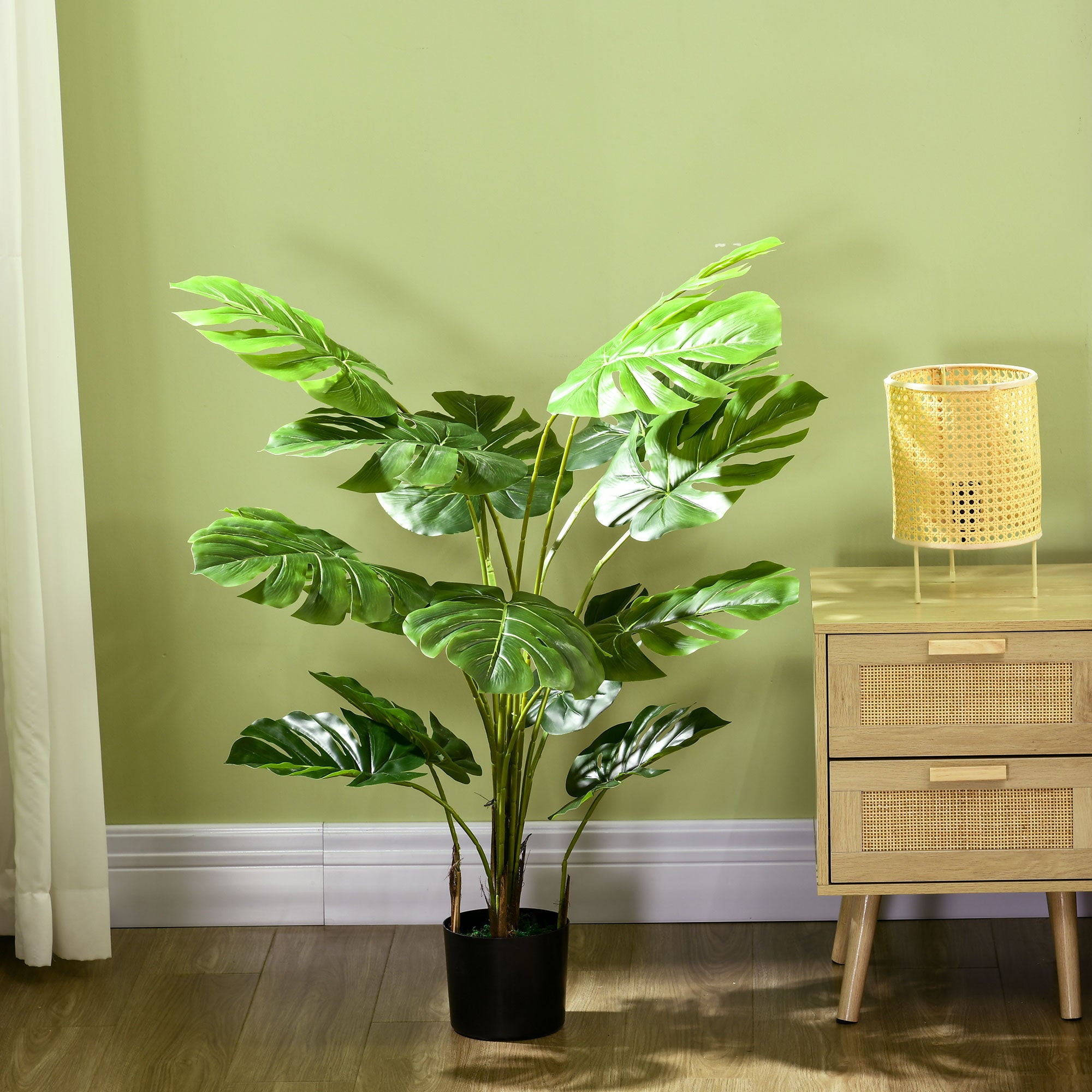 Plante artificielle arbre artificiel monstera deliciosa avec pot inclus hauteur 120 cm intérieure vert