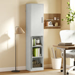 Colonna da bagno a 6 livelli, mobile contenitore stretto, 2 ante e 4 ripiani regolabili, 40x35x180cm, verde