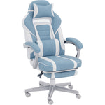 Chaise gaming, fauteuil gaming ergonomique avec repose-pieds, hauteur réglable, dossier inclinable, 63x63x123cm, bleu
