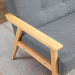 Canapé 3 places 154,5, canapé scandinave avec dossier capitonné, assise rembourrée et accoudoirs, gris