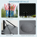 Panier de basket extérieur hauteur réglable 197,5-254 cm panier de basket sur pied à roulettes base remplissable noir