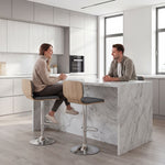 Lot de 2 tabourets de bar chaises de bar réglable en hauteur dossier repose-pieds pivotant 360° 41x47,5x81-102cm gris