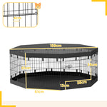 Parc pour chien enclos chien intérieur 8 panneaux pliables avec porte pour chiots acier 61l x 61H cm noir