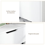 Comodino con cassetto, nicchia e ripiani portaoggetti effetto legno 45 x 35 x 73 cm bianco