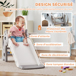 Toboggan pour enfants 3 en 1 en forme de girafe avec panier de basket, escalade et ballon, 106 x 51,5 x 52 cm, gris