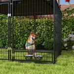 Chenil extérieur pour Chiens en métal et Tissu Oxford Support gamelle et Toit résistant aux intempéries Espace spacieux