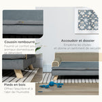 Canapé pour chien chat design scandinave coussin moelleux amovible pieds bois massif 100 x 62 x 32 cm gris