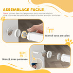 Barrière pour chien, largeur ajustable 76-102cm, barrière extra large avec porte pour chat, blanc