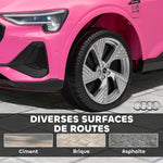 Voiture électrique enfants, véhicule électrique 12V avec télécommande 2,4G, phares, musique, klaxon, port USB, MP3, rose