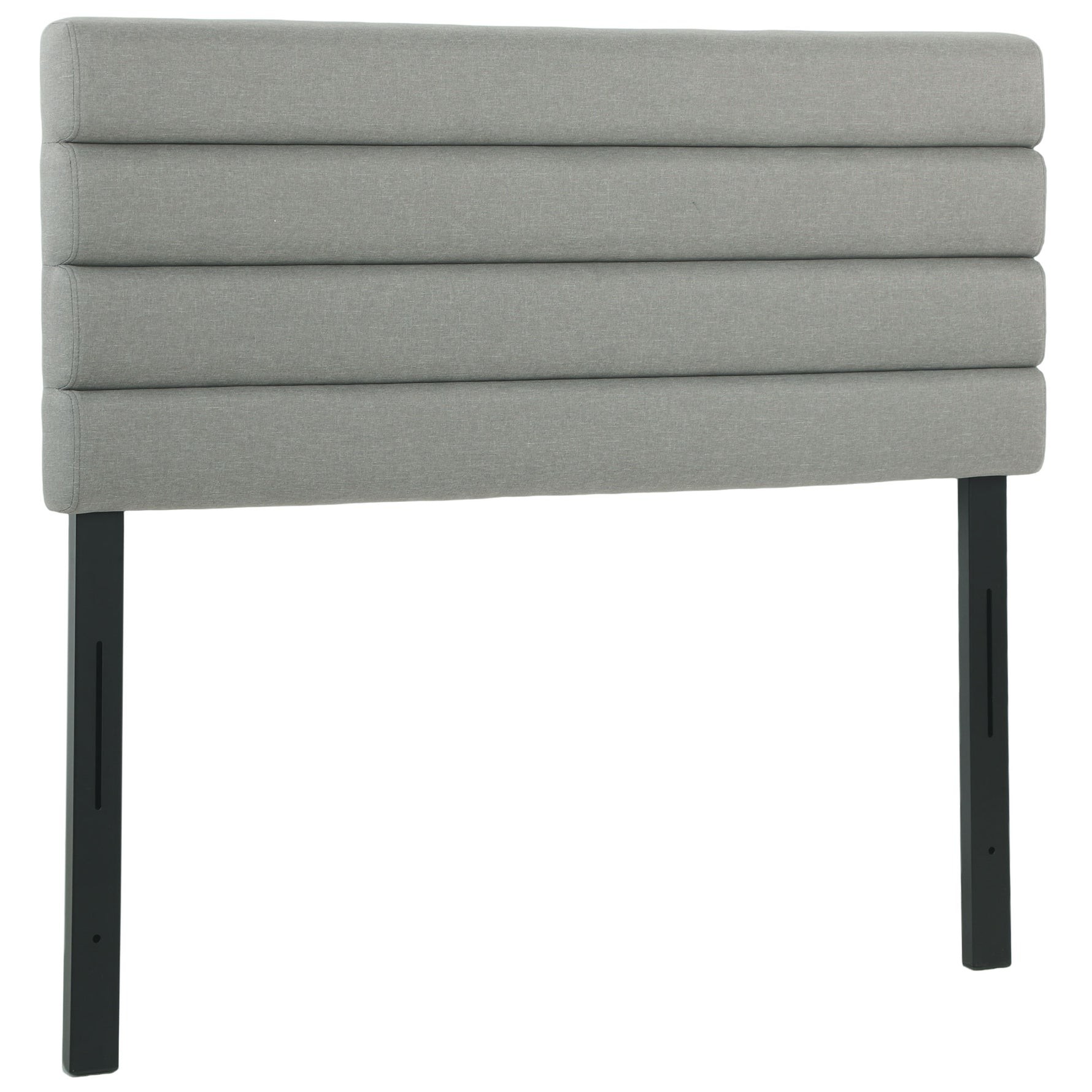 Tête de Lit Capitonnée, Hauteur Ajustable en 3 Niveaux avec Pieds en Métal pour Chambre, 140 x 10 x 106/116/126 cm, Gris