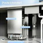 Machine à glaçons commerciale 36 kg/24h, acier inoxydable, ice maker, capacité 5,5 kg, 36 cubes par 10 minutes,